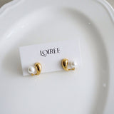 DEAN Pearl Stud Earrings - 18K Gold Plated Stainless Steel