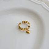 BRIAR Heart Adjustable Ring - 18K Gold Plated Stainless Steel