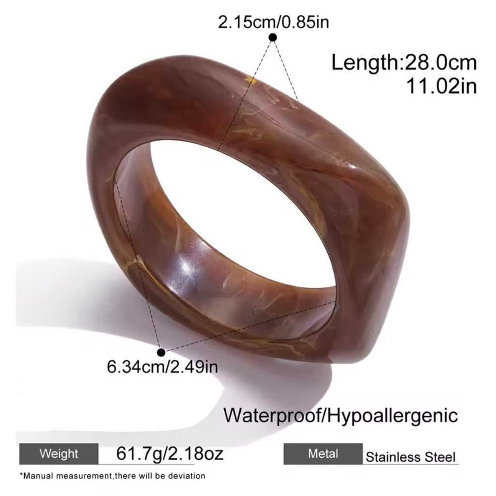 JIAN Vintage Resin Bangle Bracelet