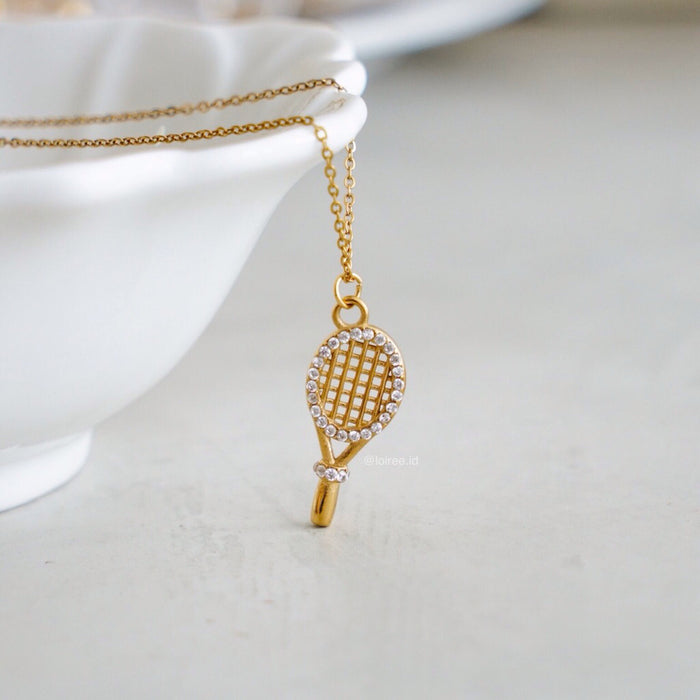 LOIREE - RACKET CHARM Chain Necklace - Gold Plated