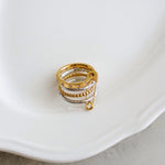 LOIREE - PAPERCLIP Multi-Layer Stacking Ring - Gold Plated Anti Karat Anti Alergi