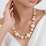 OPHELIA Pearl Necklace - 18K Gold Plated Stainless Steel