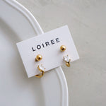 LOIREE - FORD Golden Zirconia Earrings - Gold Plated