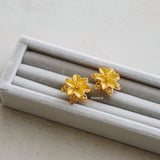 AZALEA Flower Stud Earrings - Gold Plated