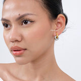 LOIREE - RAVEN Two Tone Earrings - Gold Plated Anti Karat Anti Alergi