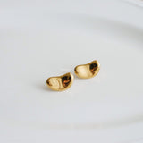 BEAN Stud Earrings - Gold Plated