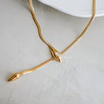 LOIREE - LENNOX Snake Pendant Necklace - Gold Plated