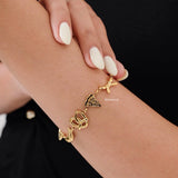 BREAD PENDANT Pastry Bow Chain Bracelet - Gold Plated