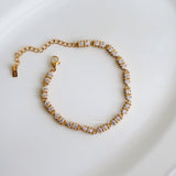 PIPER Zirconia Tennis Bracelet - 18K Gold Plated Stainless Steel