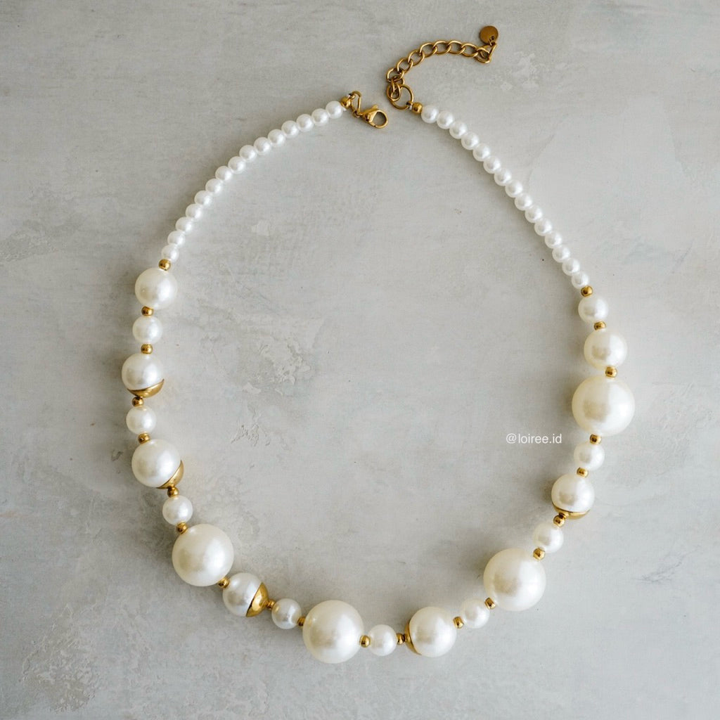 OPHELIA Pearl Necklace - 18K Gold Plated Stainless Steel