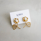LINNEA Flower Pearl Earrings - Gold Plated