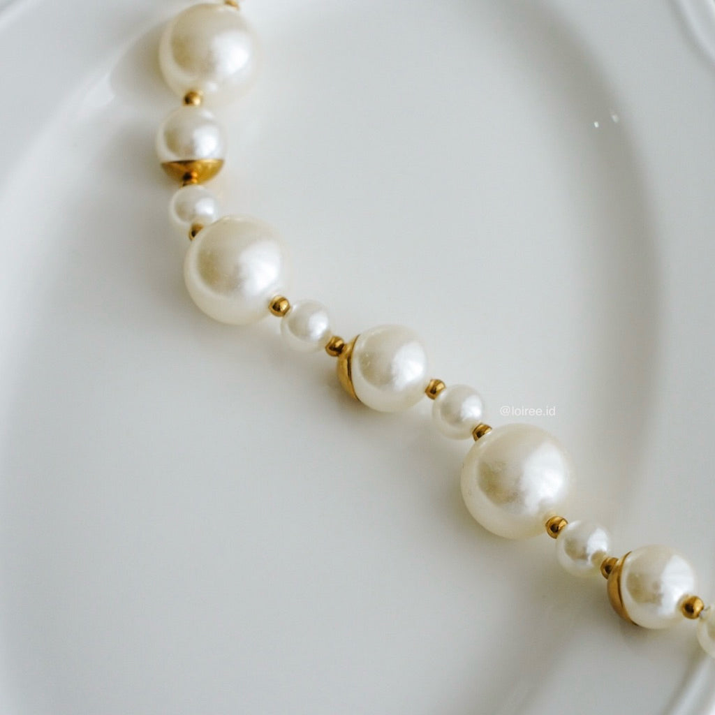 OPHELIA Pearl Necklace - 18K Gold Plated Stainless Steel