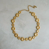 TAWNY Flower Choker Necklace - 18K Gold Plated Stainless Steel