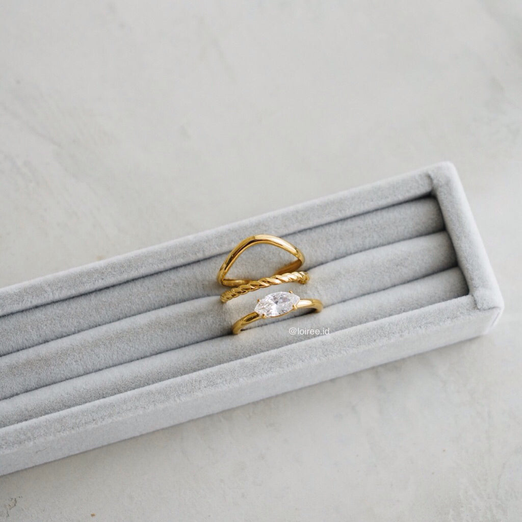 LOIREE - COHEN Stackable Rings - Gold Plated