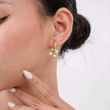 JEMIMA Pearl Hoop Earrings - Gold Plated