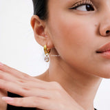 SKYLAR Teardrop Pendant Hoop Earrings - 18K Gold Plated Stainless Steel