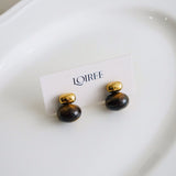 EIMEE Chunky Tiger Eye Earrings - 18K Gold Plated Stainless Steel