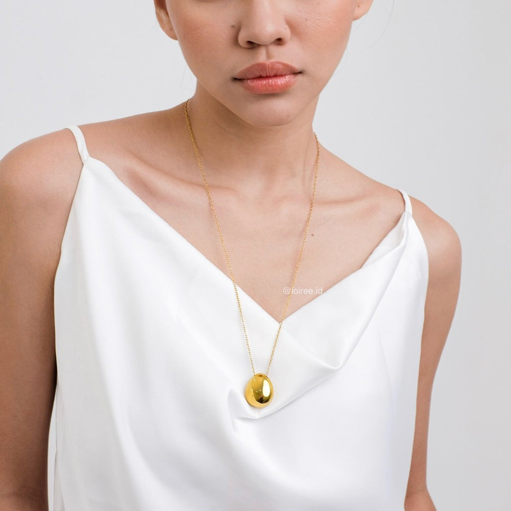 SHILOH Long Pendant Necklace - 18K Gold Plated Stainless Steel
