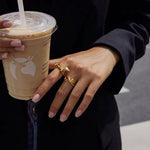 LOIREE - DACHSHUND Sausage Dog Open Ring - Gold Plated