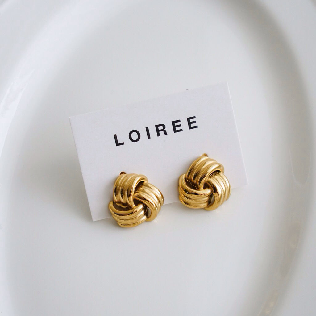 RIGGINS Geometric Stud Earrings - Gold Plated