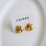 RIGGINS Geometric Stud Earrings - Gold Plated