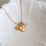 LOVE MOM Pendant Necklace - Gold Plated