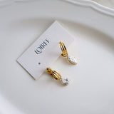 SKYLAR Teardrop Pendant Hoop Earrings - 18K Gold Plated Stainless Steel