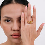 CAIRO Multi-Layer Stacking Ring - 18K Gold Plated Stainless Steel
