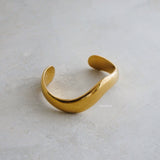 ELIOT Thick Cuff Bangle Bracelet - 16K Gold Plated Stainless Steel