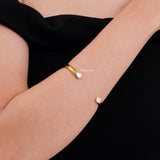 ADALYN Zirconia Cuff Bangle Bracelet - 18K Gold Plated Stainless Steel