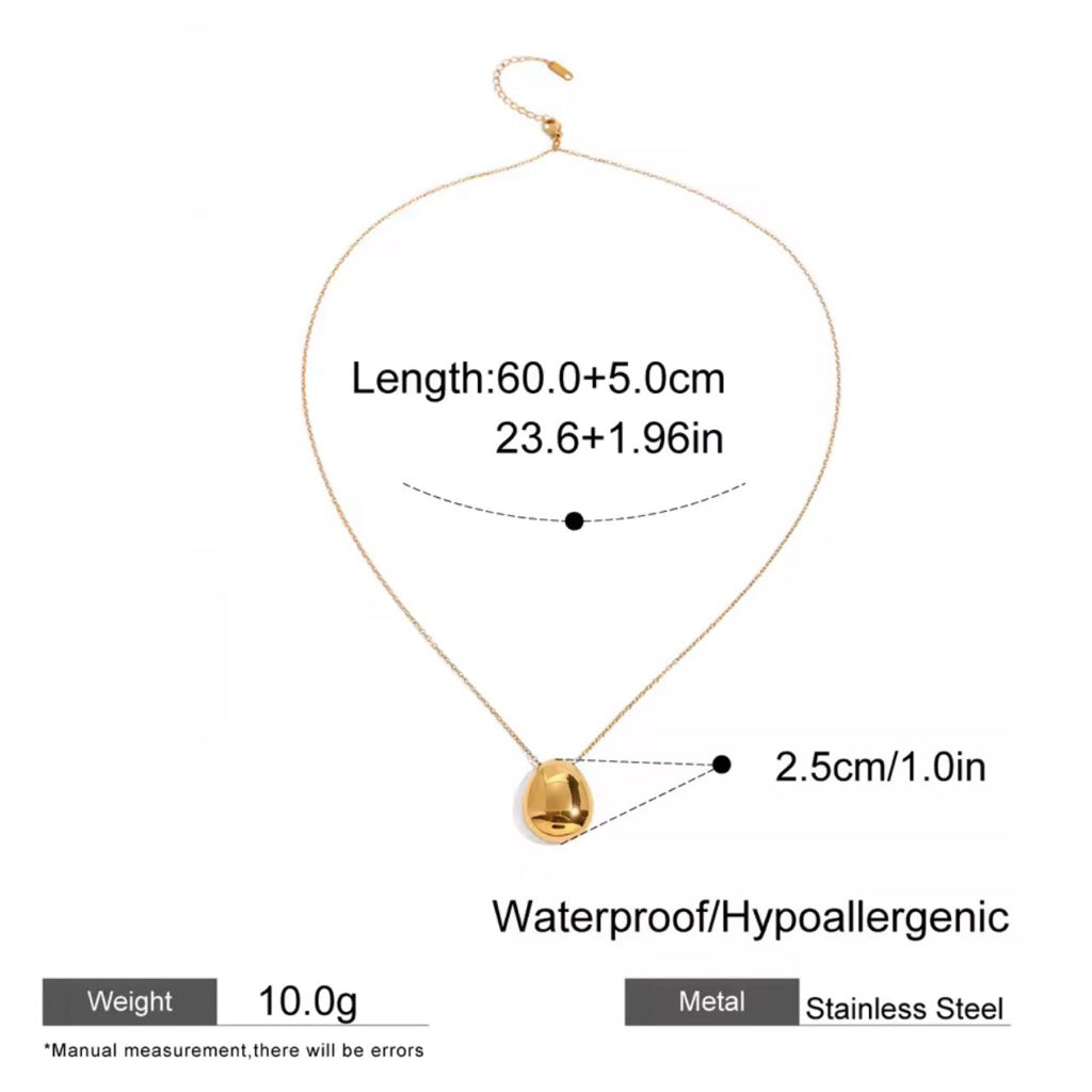 SHILOH Long Pendant Necklace - 18K Gold Plated Stainless Steel