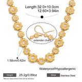 TAWNY Flower Choker Necklace - 18K Gold Plated Stainless Steel