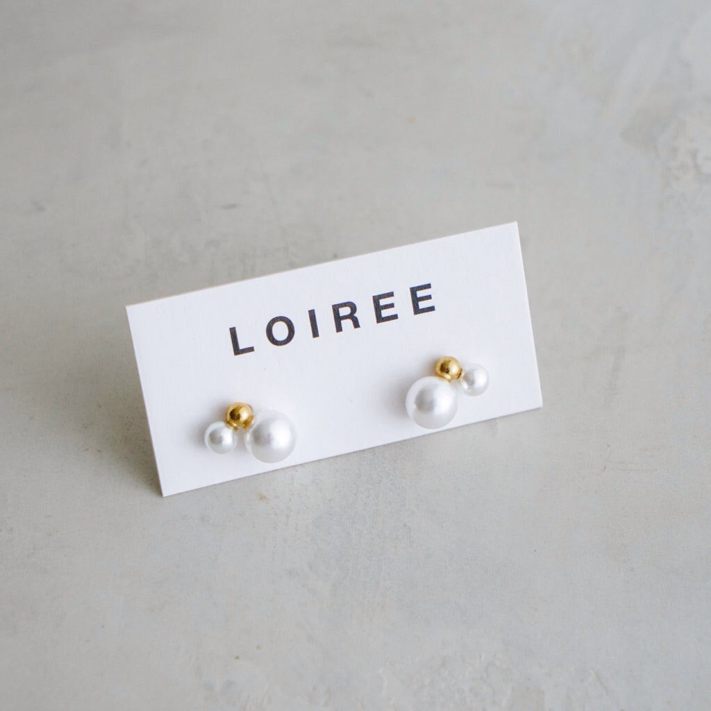 AILA Small Golden Pearls Earrings - Gold Plated