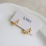 JULIAN Paved Hoop Earrings - 18K Gold Plated Stainless Steel