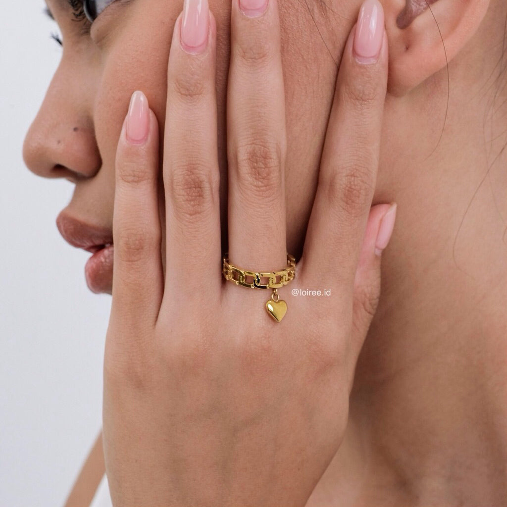 BRIAR Heart Adjustable Ring - 18K Gold Plated Stainless Steel
