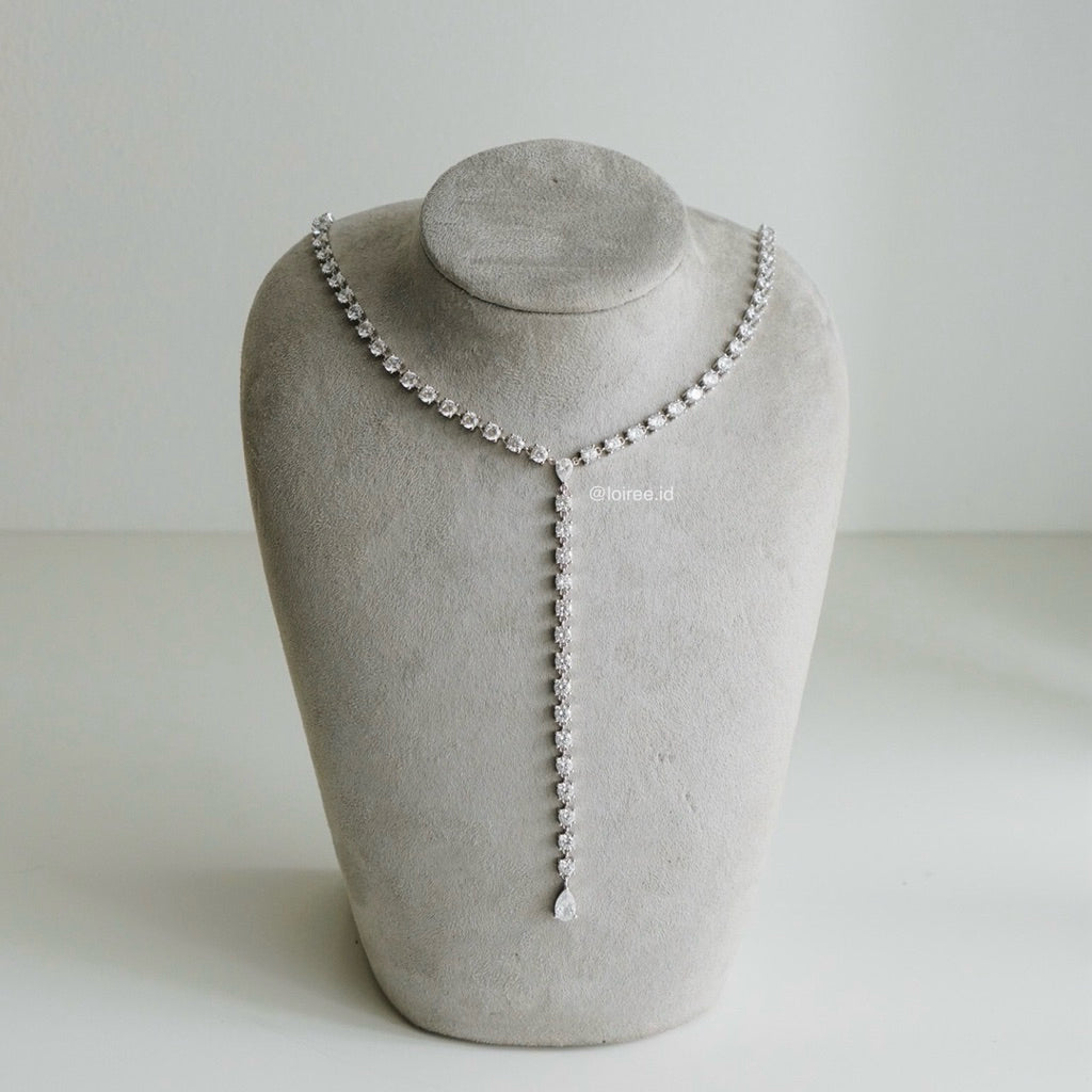 EVERLEIGH Zirconia Bridal Tennis Lariat Necklace - Wedding