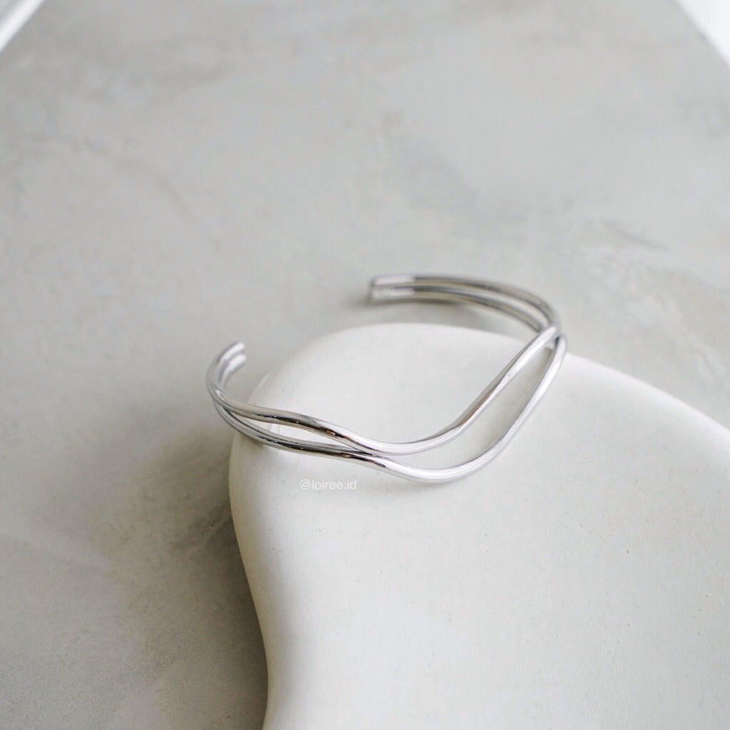 WILDER Double Layer Bangle - Gold Plated