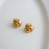 RIGGINS Geometric Stud Earrings - Gold Plated