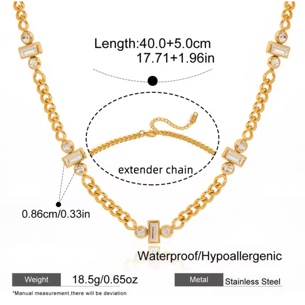 REAGAN Cuban Chain Necklace - 18K Gold Plated Stainless Steel