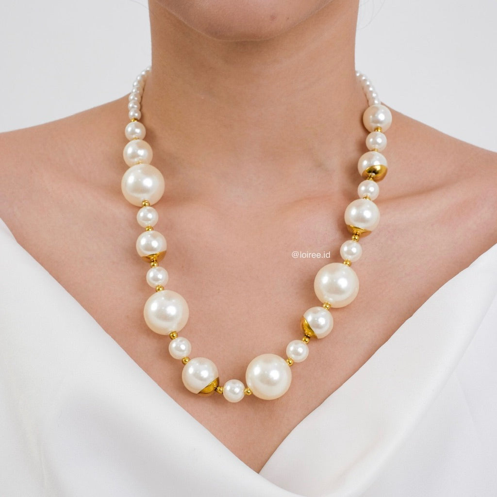 OPHELIA Pearl Necklace - 18K Gold Plated Stainless Steel
