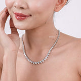 CECILIE Zirconia Listring Bridal Necklace and Earrings Set - Wedding
