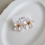 LOIREE - PRAIRIE Big Flower Earrings - Gold Plated Stainless Steel