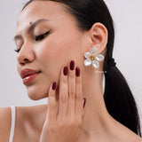 LOIREE - PRAIRIE Big Flower Earrings - Gold Plated Stainless Steel