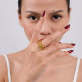 LOIREE - LANCE Multi-Layer Stacking Ring - Gold Plated Stainless Steel