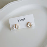 LOIREE - BIJOU Teardrop Pearl Earrings - Gold Plated Stainless Steel