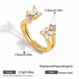 LOIREE - IONA Butterfly Open Ring - Gold Plated Stainless Steel