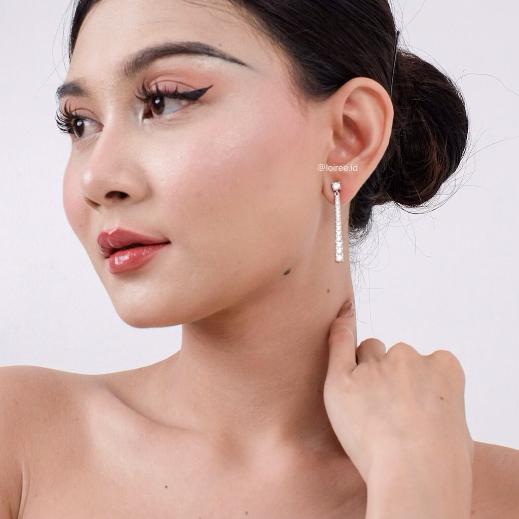 CECILIE Zirconia Listring Bridal Necklace and Earrings Set - Wedding