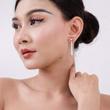 CECILIE Zirconia Listring Bridal Necklace and Earrings Set - Wedding