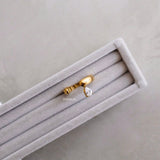 LOIREE - TOVE Teardrop Open Ring - Gold Plated Stainless Steel