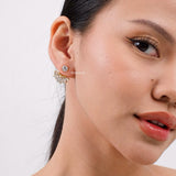 LOIREE - HERA Zirconia Stud Earrings - Gold Plated Stainless Steel